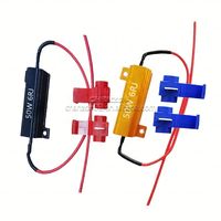 RX24 Resistencia de carcasa de aluminio dorado 12V 25W 50W 100W 6R 8R 10R 20 Ohm 6RJ 8RJ Precarga Decodificador de resistencia de carga de luz trasera LED de coche
