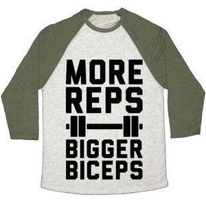 More Reps Bigger Biceps Unisex Tri-Blend <b>Baseball</b> <b>Tee</b> - Product Image 2