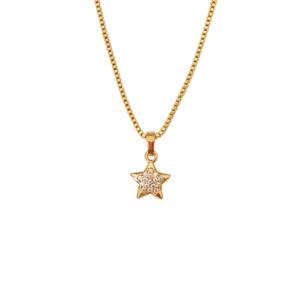 Joyería de mujer Joyería de oro de 18 quilates <span class=keywords><strong>Cadenas</strong></span> al por mayor Colgante Simple Elegante Collar con forma de estrella La Cadena De <span class=keywords><strong>Las</strong></span> Estrellas - Product Image 1