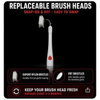 Brosse à dents à thérapie par lumière rouge 660 nm, 2 LED pour les dents sensibles et les soins des gencives | Tête amovible pour le soulagement des herpès labial et des stomates buccaux
