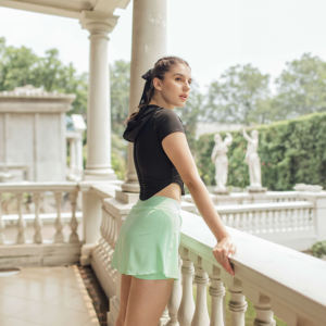 Trendiges Übergrößen-Damen-Baseball-Uniform-Set mit Doppelstrick, Einfarbigem Muster, Zweiteilig, Lässig mit Knopfverzierung und Kurzen Oberteilen - Product Image 5