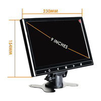 Monitor Digital de 9 pulgadas para coche, función RGB, GPS, Resolución 4K, TFT LCD, 2 entradas de vídeo, cámara de asistencia para aparcamiento retrovisor, 1 año