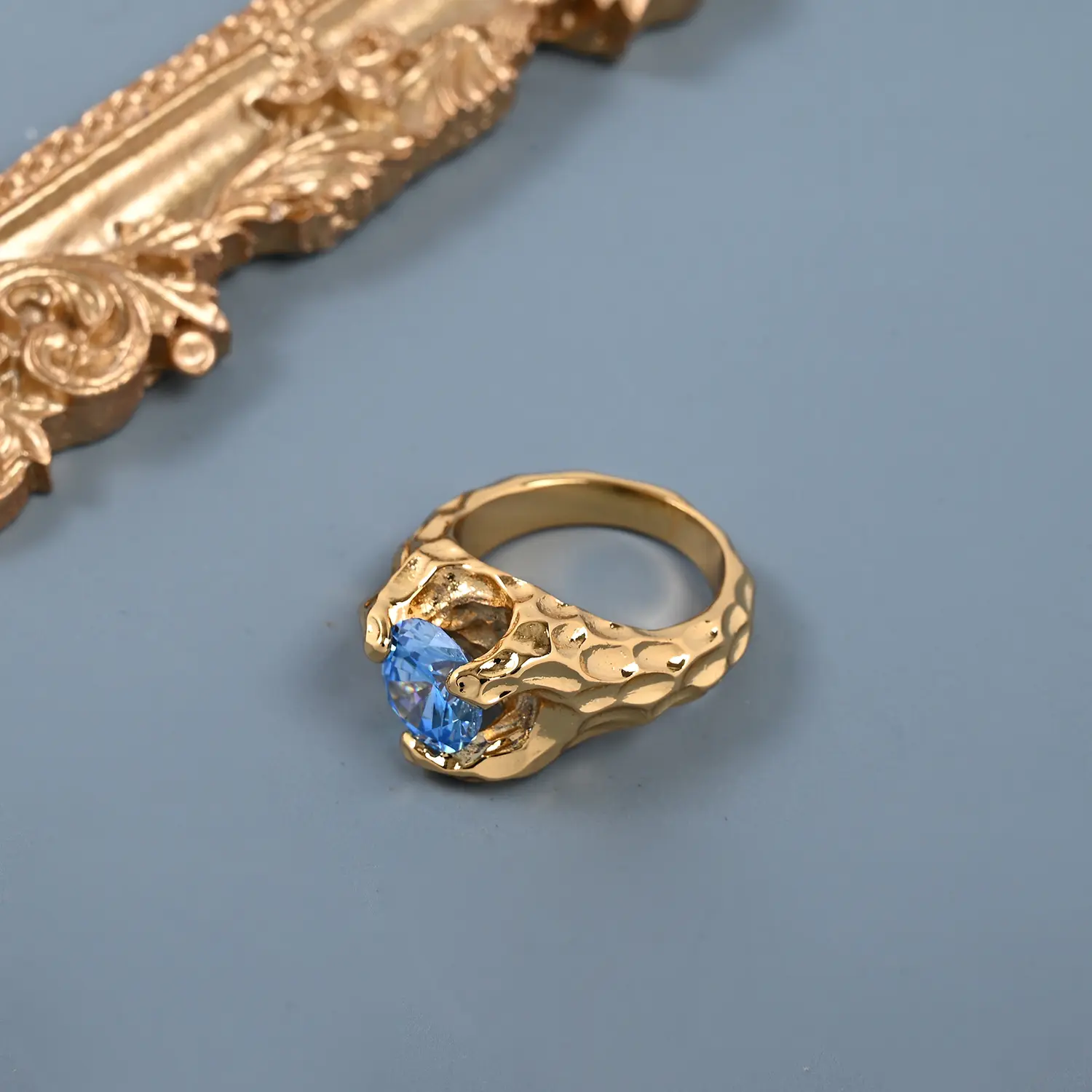 간단하고 세련된 네이비 다이아몬드 반지의 도매 패션 보석 반지 결혼식