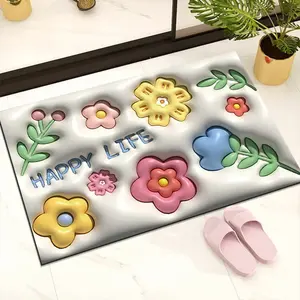 3d 5d Luxury Friendly Anti Non Slip Fast Absorbent Bathroom Mat Rubber Mat For Bath