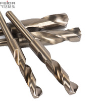 FEIDA Jeu de forets hélicoïdaux à tige réduite en stock personnalisé, pointe standard à 118 ° HSS M2 6542 pour le forage du bois et des métaux, y compris l'acier