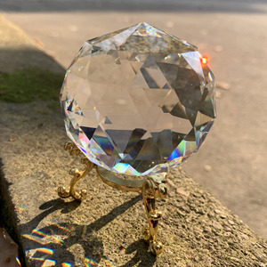 60mm K9 cristal <span class=keywords><strong>boule</strong></span> à facettes Suncatcher avec support artisanat de luxe poli sculpté pour la décoration intérieure cadeau Souvenir imprimé au <span class=keywords><strong>Laser</strong></span> - Product Image 6