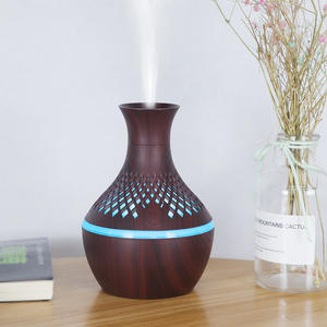 เครื่องกระจายกลิ่นอโรมาลายไม้ 300 มล. เครื่องเพิ่มความชื้นแบบ USB พร้อมไฟ LED สำหรับใช้ในบ้านและห้องนอน - Product Image 1