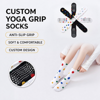 Chaussettes de yoga personnalisées antidérapantes, douces et confortables, chaussettes mi-hautes à motif souriant, antidérapantes pour le Pilates, la barre et le fitness en intérieur