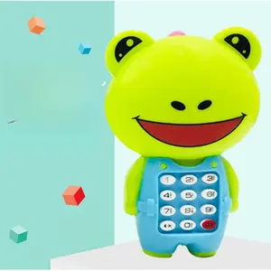 Cheap frog phone with light and music,plastic animal music toys for wholesale