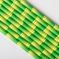 Nouveautés spéciales : pailles en papier jetables compostables de qualité alimentaire en bambou vert de culture chinoise