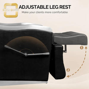 Station de coiffure moderne avec fauteuil de lavage de cheveux, repose-pieds et dossier réglables en hauteur, pour lit de shampooing noir, <span class=keywords><strong>grossiste</strong></span> - Product Image 2