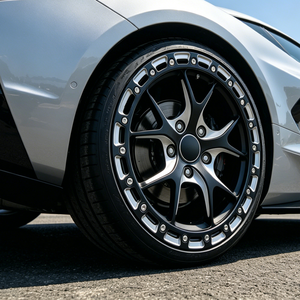 Cerchi Bku 5x120.65 per Chevrolet Corvette C5 C6 C7 C8 Z06 ZR1 <span class=keywords><strong>ERay</strong></span> 18 19 20 Pollici Beadlock Drag Forgiati Personalizzati in Lega Nera - Product Image 5