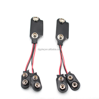 Adaptateur Convertisseur 2*PP3 vers Terminal PP9 pour Piles 9V, Câble 26AWG en PVC et Cuivre Nickelé pour Réparation d'Appareils Électroniques