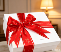 Nom de marque d'entreprise ruban imprimé ruban gros-grain ruban personnalisé fleur pour arbre de Noël