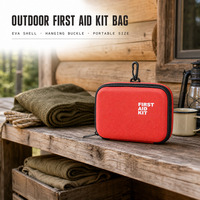 Trousse de premiers secours personnalisée en EVA avec fermeture éclair, kit de survie portable pour voiture/voyage/maison, boucle de suspension, respectueux de l'environnement