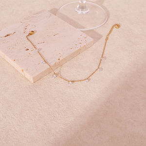 डेन्टी गहने स्टेनलेस स्टील 18k वास्तविक सोने का क्यूबिक जिरकॉन नॉन टैर्निश हाइपोएलर्जेनिक - Product Image 3