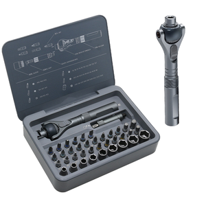 Juego de Destornilladores de Trinquete 40 en 1, Multifuncional, para Bricolaje, Uso Doméstico, Puntas Magnéticas Phillips y Planas, Cromadas - Product Image 1