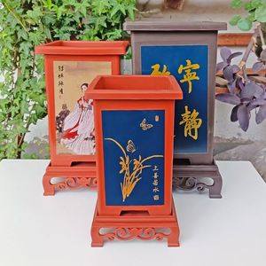 Grand pot en plastique pour orchidées - Forme carrée avec trou de drainage, design rustique écologique, vente directe usine, emballage au sol - Product Image 5