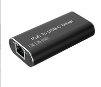 Telefon, Tablet, Dizüstü Bilgisayar için PoE Destekli USB C - Ethernet Ağ Adaptörü, Tip C Girişiyle Kablolu Bağlantı