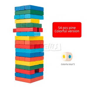 Bán Buôn Đầy Màu Sắc Máy Tính Để Bàn Trò Chơi Xây Dựng Giáo Dục Đồ Chơi Bằng Gỗ Khối Xếp Chồng Trò Chơi Tháp Cho Trẻ Em & Người Lớn Nhà Bên - Product Image 2