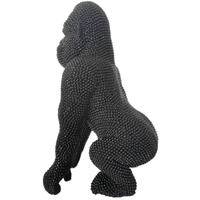 Sculptures d'animaux de haute qualité en résine, artisanat de décoration d'hôtel, de maison, de bureau, grand gorille noir et en or, 12 cm