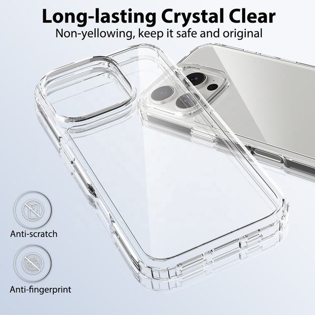 Hot Sale Anti-Yellow Anti Fall Protect Lens Screen Clear Phone Case for iPhone 13 14 12 Mini 7 15 16 17 Plus 11 PRO XR XS MAX