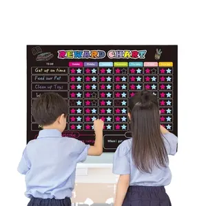 磁気冷蔵庫子供雑用チャート黒板デイリープランナーカレンダー子供の責任を改善する行動スターリワードチャート