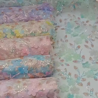 Vente directe usine – Tissu en maille respirant tricoté avec revêtement PA léger, broderie perlée, accessoires vestimentaires pour filles, dentelle