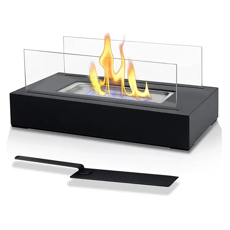 Ethanfireplace şömine masa ateş çukuru açık şömine yangın masa açık kapalı kare taşınabilir gaz şömine masa