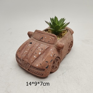 Pot de fleur en céramique mignon en forme de voiture pour plantes d'intérieur pour la maison bureau salon pots de fleurs jardinières - Product Image 2