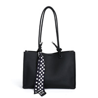Bolso Tote de Piel Sintética para Mujer con Estampado de Puntos, Cierre Magnético, Cremallera, Bolso de Hombro para Trabajo, Base con Remaches, Personalizado OEM al por Mayor