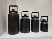 Bouteille isotherme en acier inoxydable 304 de 2 gallons (256 oz) avec poignée, large ouverture, pour le camping et le travail