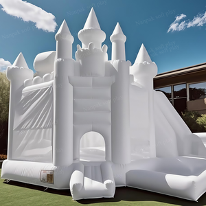 Casa de rebote inflable de PVC de 20 pies de color pastel con tobogán y piscina de bolas, castillo hinchable para saltar para alquiler de fiestas - Product Image 4