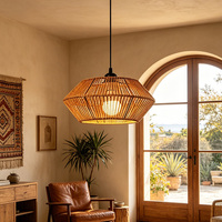 Lustre vintage rustique en corde de chanvre, luminaire suspendu en fibre naturelle écologique, lampe suspendue en forme de panier tissé