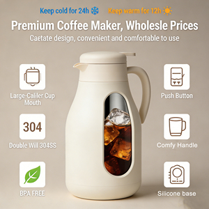 Caffettiera Europea da 1,5L 1,8L in Acciaio Inox con Coperchio One-Touch, Beccuccio a <span class=keywords><strong>Becco</strong></span> d'Uccello, Base Antiscivolo e Manico Ergonomico - Product Image 3