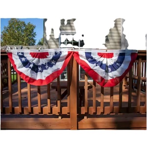 United States Half Fan <b>Banner</b> with Pleated Stars Wholesale Indoor Outdoor Promotional Bunting Flag with Grommets - Product Image 6
