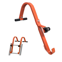 Stabilisateur de toit pour échelle, support d'échelle en acier robuste avec roues, accessoire antidérapant pour échelle de toit pour travaux sécurisés sur le toit
