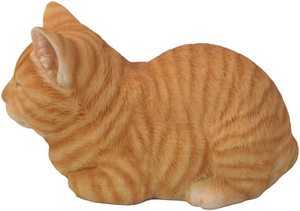 นอนแมวนอน Tabby รูปปั้นแมว<span class=keywords><strong>สี</strong></span>ส้มประติมากรรมตกแต่งบ้านห้องนั่งเล่นตกแต่งเครื่องประดับ - Product Image 6