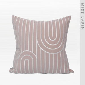 Diseño de interiores Throw Pillow Cover Niñas Dormitorio Arco Bordado Terciopelo Rosa <span class=keywords><strong>Cojines</strong></span> <span class=keywords><strong>Fundas</strong></span> Decorativas - Product Image 1
