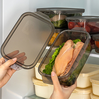 Ensemble de contenants alimentaires en PP de qualité alimentaire, boîte de rangement rectangulaire pour congélateur, boîte de conservation pour micro-ondes, organisateur de réfrigérateur avec couvercle