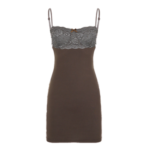 Minivestido Halter con Encaje para Mujer, Vestido Ajustado sin Espalda, Estilo Y2K Retro, Vestido de Fiesta de Verano - Product Image 6