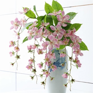 Impresión 3D de alta calidad Flores de jazmín de seda artificial <span class=keywords><strong>Malus</strong></span> <span class=keywords><strong>Spectabilis</strong></span> Flor de simulación púrpura Decoración de mesa de boda para el hogar - Product Image 3