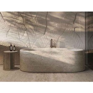 Precio <span class=keywords><strong>de</strong></span> fábrica Simple travertino Whirlpool Bath Top Shower travertino Bañera independiente <span class=keywords><strong>Corte</strong></span> a medida Aplicación <span class=keywords><strong>de</strong></span> mesa - Product Image 2
