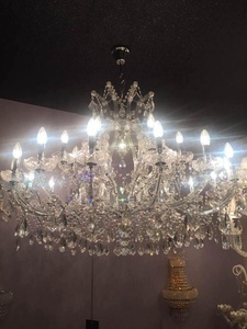 lujo de 180cm de ancho de plata de oro colgante grande María <span class=keywords><strong>Teresa</strong></span> lámparas de araña de cristal de techo bajo - Product Image 3