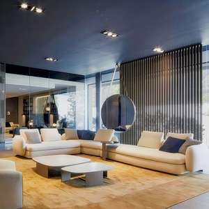 Sofá Esquinero Curvo <span class=keywords><strong>Poliform</strong></span> - 2025, Estilo Italiano Minimalista, Color Crema, Lujo Ligero para Espacios Pequeños - Product Image 2