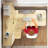 Muebles Portátiles para Oficina en Casa, Escritorio para Computadora con Estantería para Estudiantes, para Uso en Taller