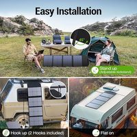 Panneaux solaires portables noirs 120W PD45W QC3.0 Chargeur rapide DC18V 6.67A Sortie USB A&C 28% d'efficacité PN-120W pour camping-car