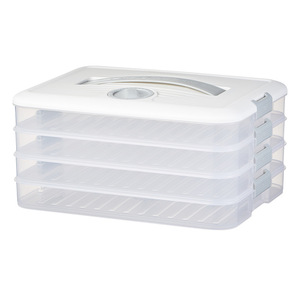Multi Layer Dumpling <b>Box</b> With Timer Function For Home Kitchen Freezer Storage Rectangle Clip On Lid 40-60 Pcs Food <b>Container</b> - Product Image 5