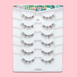 Abestyou - Pestañas Postizas Invisibles Transparentes, 6 Pares, Color Marrón, Sintético, Efecto Visón Natural, Autoadhesivas, Reutilizables, Brillan en la Oscuridad, Cobertura Total - Product Image 6