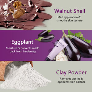 Máscara de arcilla de barro de berenjena para cuidado de SPA coreano, <span class=keywords><strong>exfoliante</strong></span> antienvejecimiento, piel brillante, máscara Facial de arcilla púrpura - Product Image 3